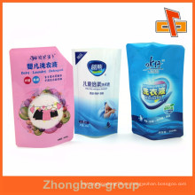 La venta caliente de China se levanta los bolsos plásticos claros impresos por encargo del lavadero del plástico sellado para el líquido